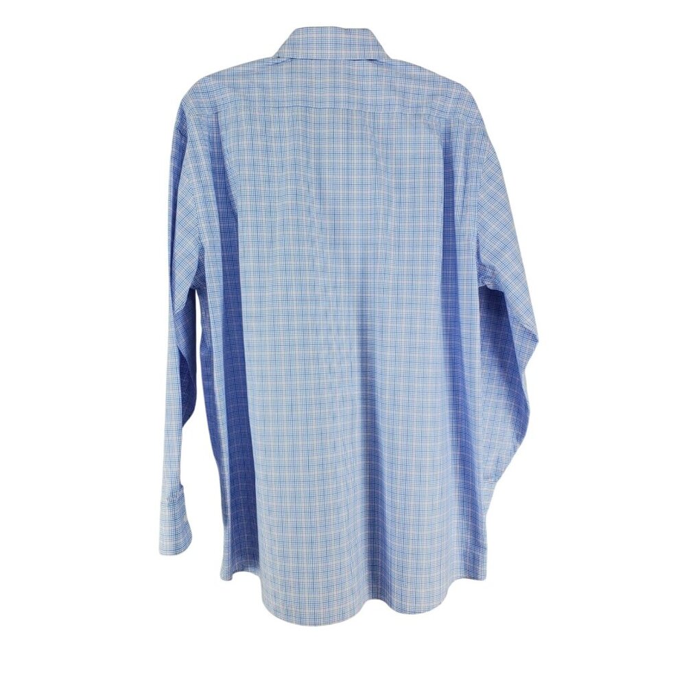 Tommy Hilfiger Button Down Shirt Men's Size 16 32/33 Blue Mini Plaid - Picture 2 of 6